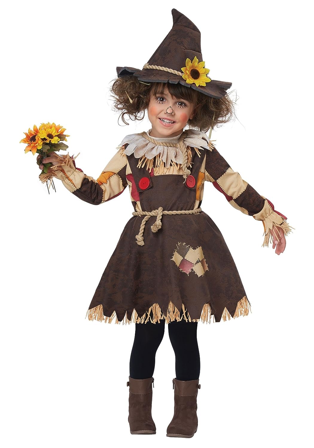 Pumpkin Patch Scarecrow Girl Cute Fancy Dress Halloween Toddler Child Costume - Picture 5 of 6