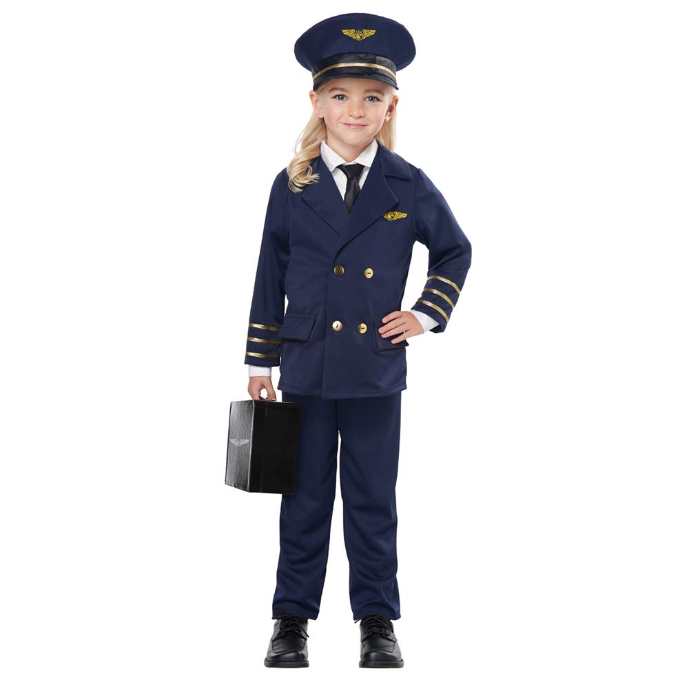 Pint Sized Pilot Airline Captain Fancy Dress Up Halloween Toddler Child Costume - Picture 3 of 4