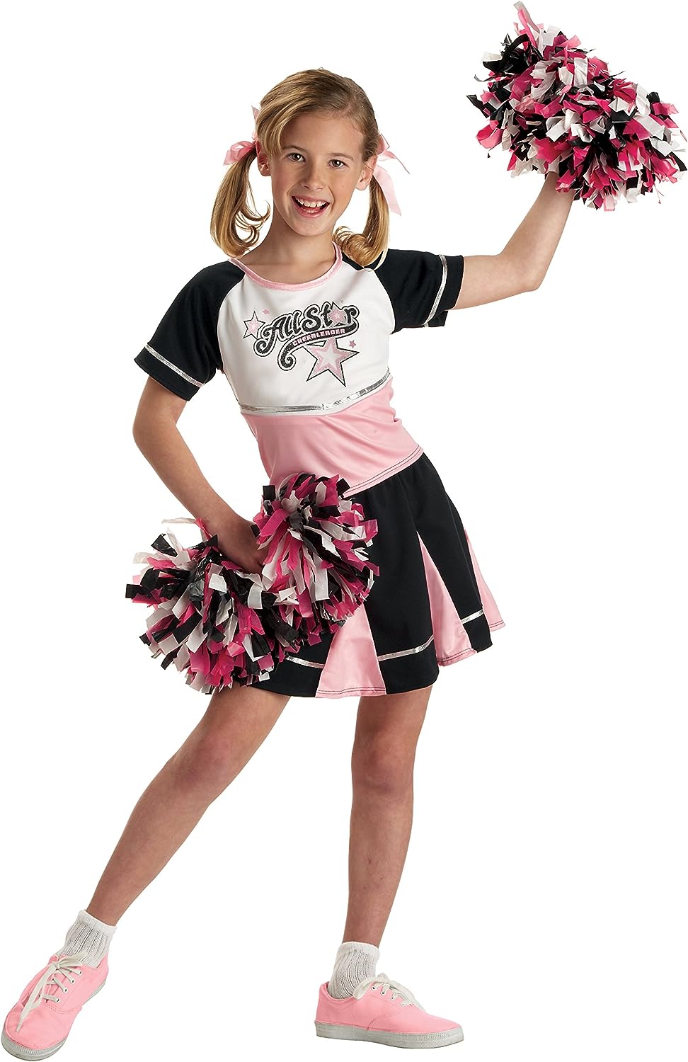 All Star Cheerleader Pink Black Sports Game Fancy Dress Halloween
