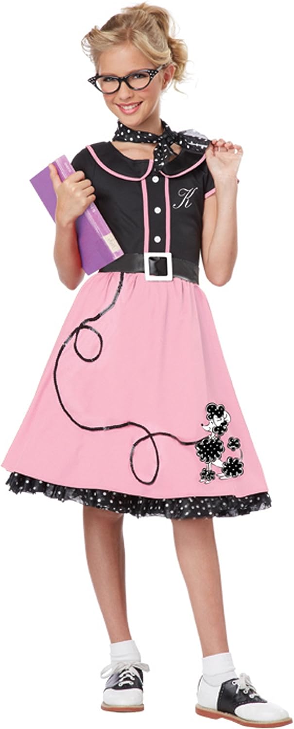 50's Sweetheart Sock Hop Poodle Fancy Dress Up Halloween Child Costume 2 COLORS - Picture 5 of 6