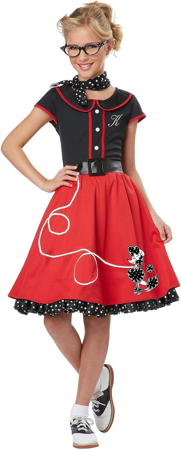 50's Sweetheart Sock Hop Poodle Fancy Dress Up Halloween Child Costume 2 COLORS - Picture 3 of 6