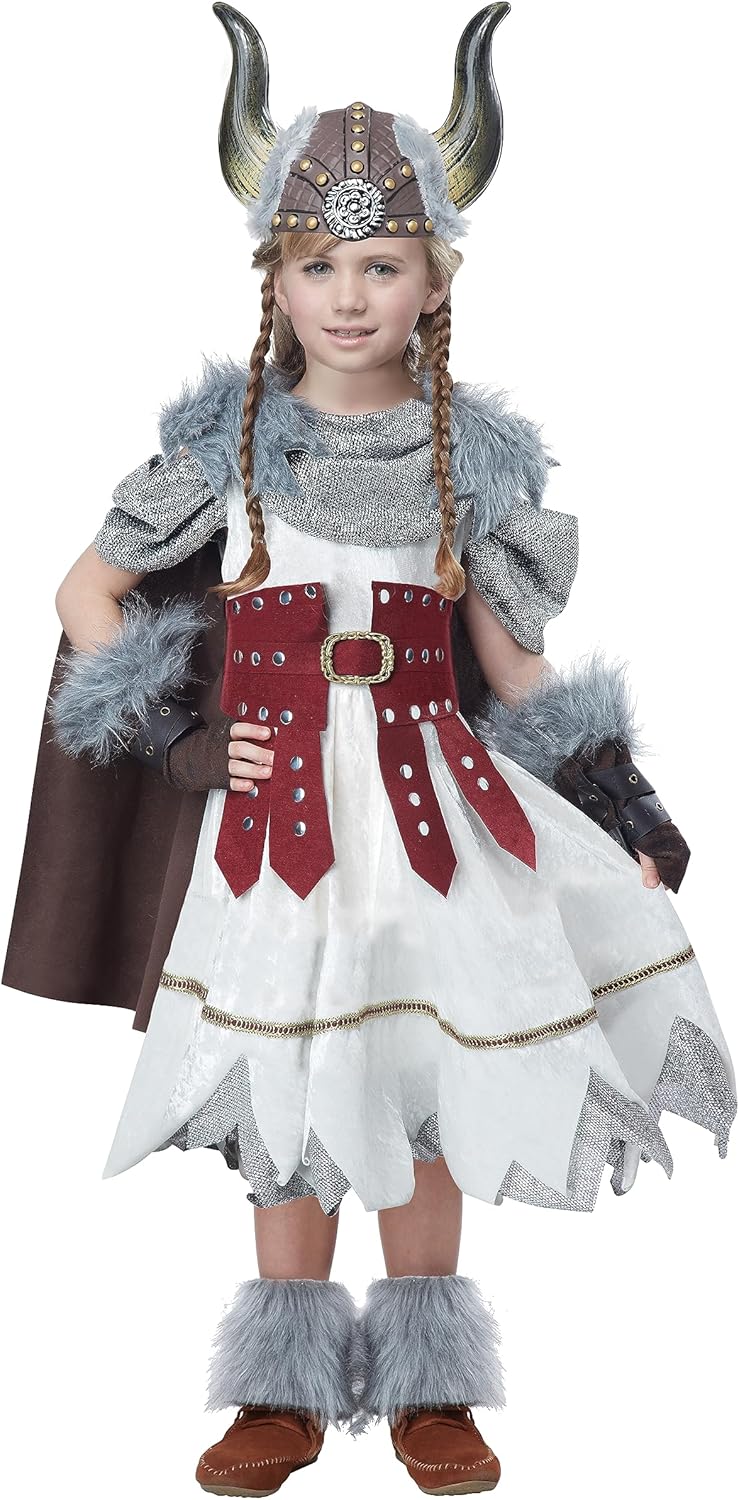 Valorous Viking Girl Warrior Princess Queen Fancy Dress Halloween Child Costume