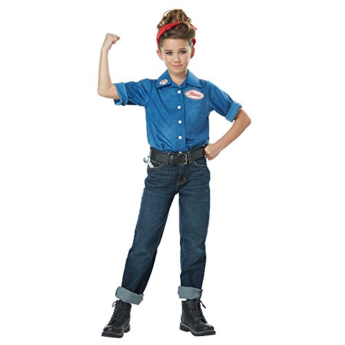 Rosie the Riveter WWII 40er Jahre Frau Arbeiter Verkleidung Halloween Kinderkostüm - Bild 7 von 8