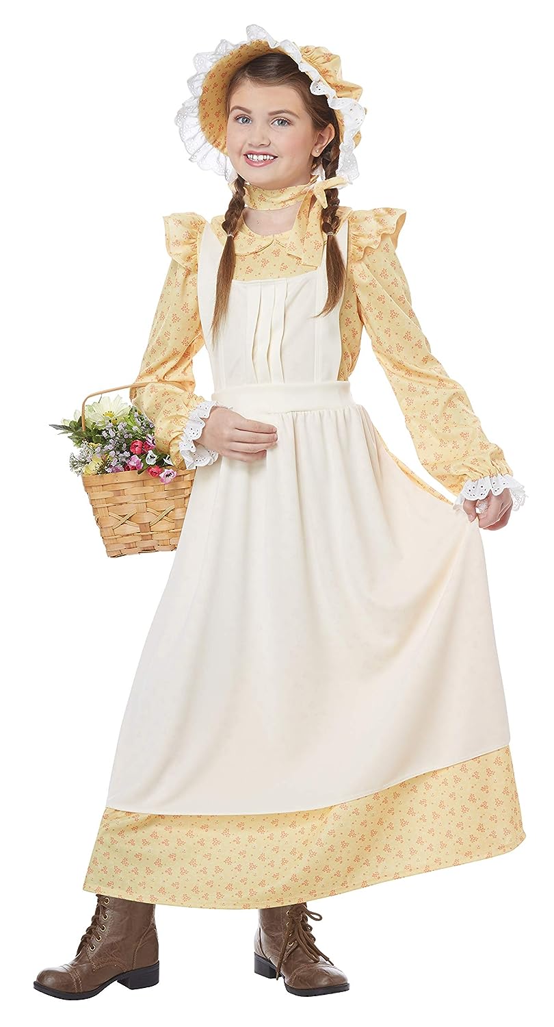 Prairie Girl Colonial Pioneer West Settler Fancy Dress Halloween Child Costume - Picture 5 of 10