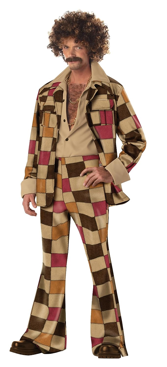 Disco Sleazeball 70's Fever Patchwork Fancy Dress Up Halloween