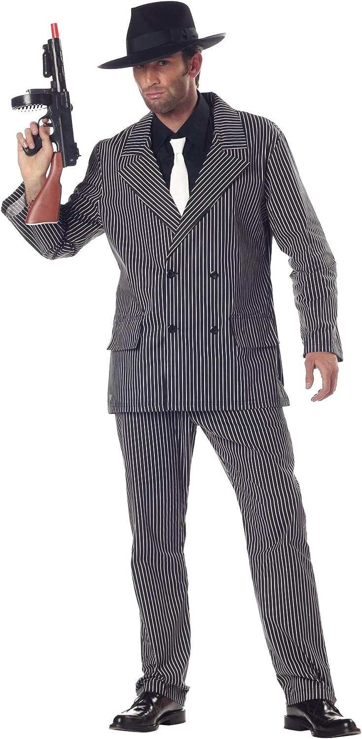 Gangster Suit 20's Retro Mob Mafia Boss Fancy Dress Up Halloween Adult Costume - Picture 7 of 10