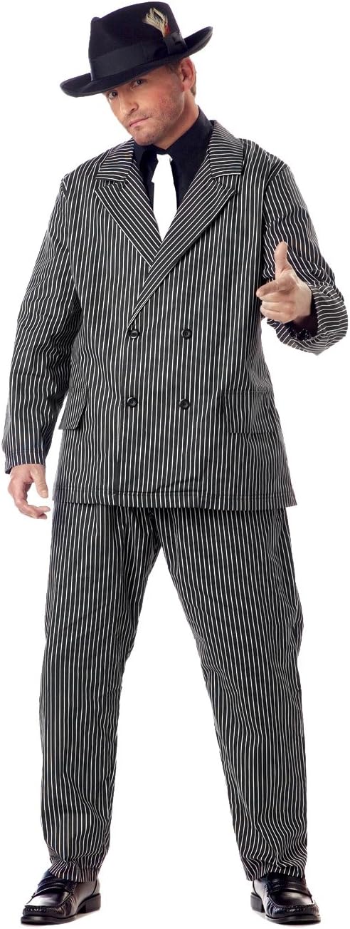 Gangster Suit 20's Retro Mob Mafia Boss Fancy Dress Up Halloween Adult Costume - Picture 9 of 10
