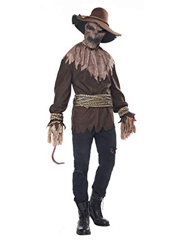 Killer Corn Field Scarecrow Scary Evil Fancy Dress Up Halloween Adult Costume - Picture 5 of 6