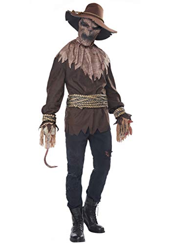 Killer Corn Field Scarecrow Scary Evil Fancy Dress Up Halloween Adult Costume - Picture 3 of 6