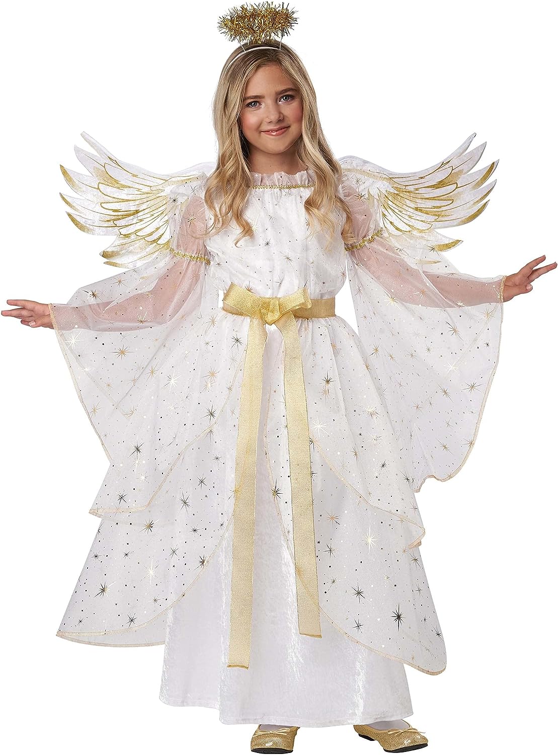 Starburst Angel White Christmas Holiday Fancy Dress Up Halloween Child Costume - Picture 7 of 8