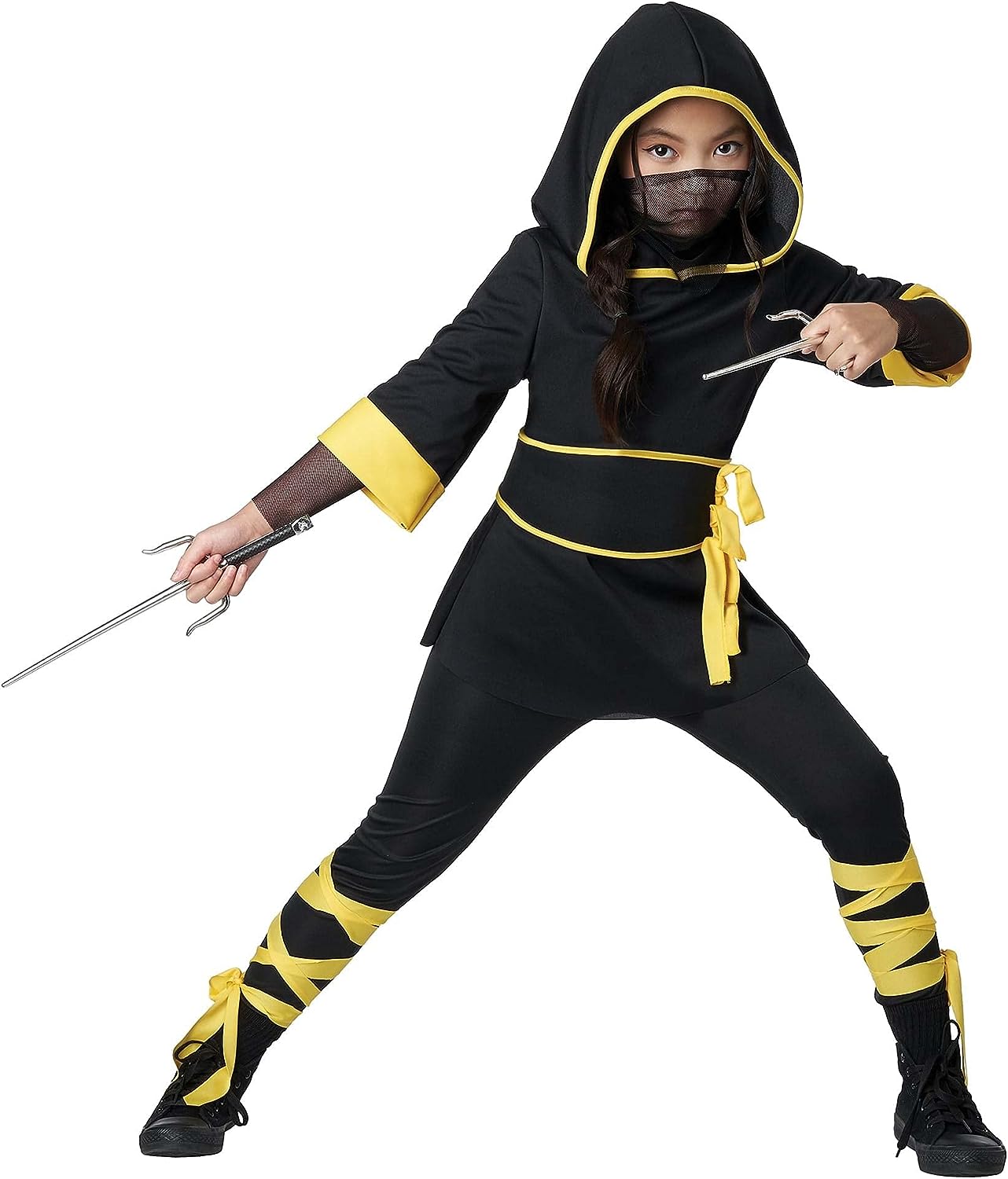 Ninja Girl Warrior Black Martial Arts Fancy Dress Up Halloween Child Costume - Picture 7 of 10