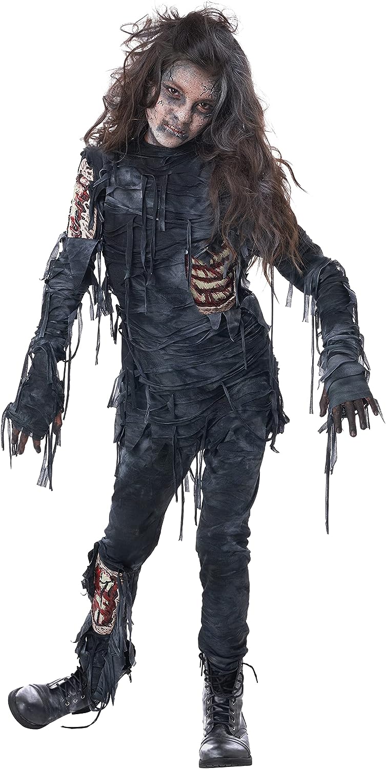 Back From The Dead Zombie Girl Scary Fancy Dress Up Halloween Child Costume - Picture 3 of 10