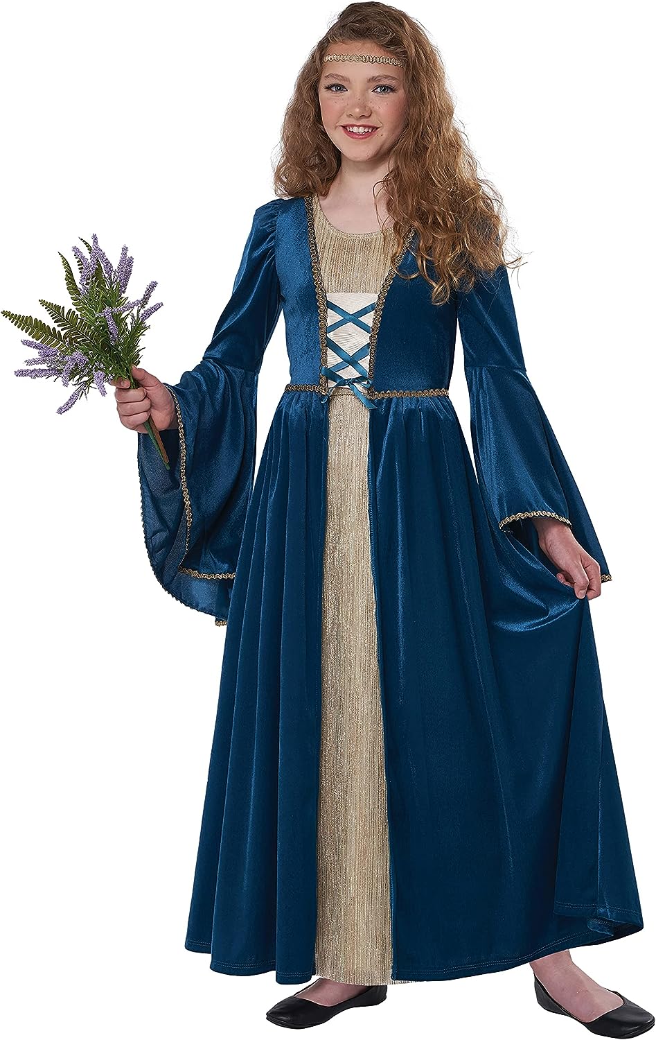 Enchanted Maiden Renaissance Medieval Fancy Dress Up Halloween Child Costume - Picture 9 of 10