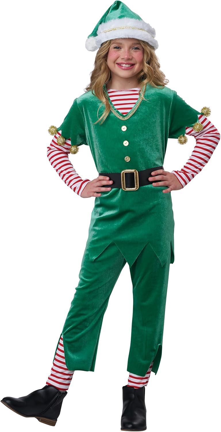 Joyful Elf Christmas Santa’s Helper Unisex Fancy Dress Halloween Child Costume