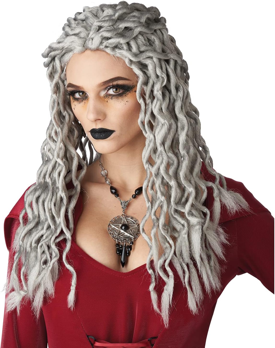 Crinkle Dreads Wig Zombie Fancy Dress Halloween Adult Costume Accessory 2 COLORS - Picture 3 of 3
