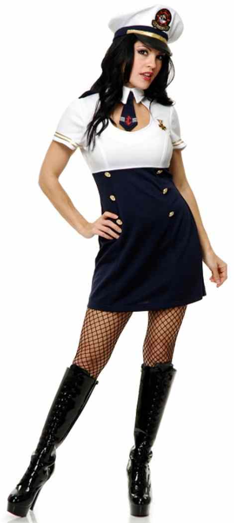 High Seas Captain Hottie Sailor Navy Fancy Dress Up Halloween Sexy Adult Costume - Picture 3 of 12