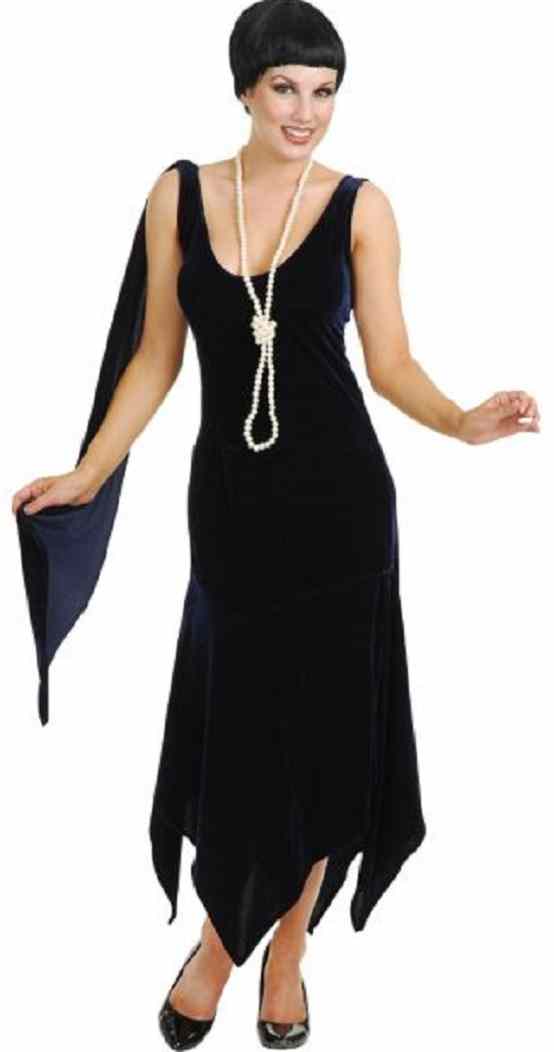 Sandy Speak Easy Speakeasy 20's Flapper Blue Fancy Dress Halloween Adult Costume - Picture 13 of 16
