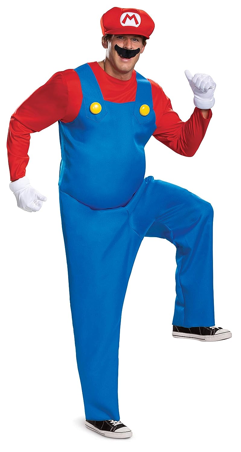 Mario Deluxe Super Mario Brothers Nintendo Fancy Dress Halloween Adult Costume - Picture 7 of 8