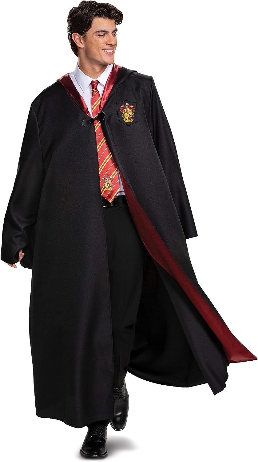 Gryffindor Robe Deluxe Harry Potter Wizard Fancy Dress Halloween Adult Costume - Picture 7 of 10