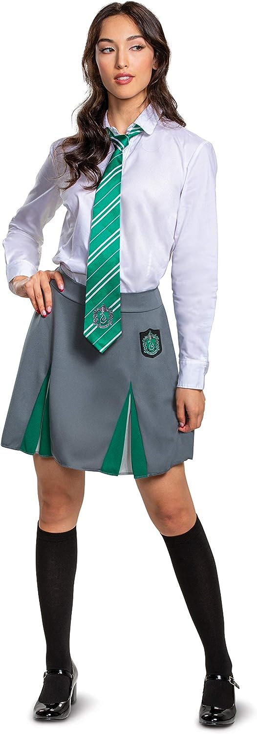 Slytherin Skirt Harry Potter Wizard Fancy Dress Up Halloween Adult Costume - Picture 11 of 14