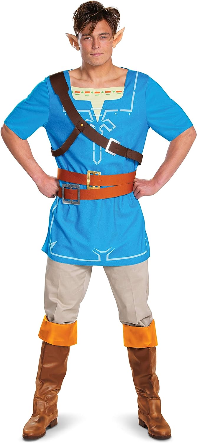 Link Breath of Wild Classic Legend of Zelda Fancy Dress Halloween Adult Costume - Picture 7 of 8