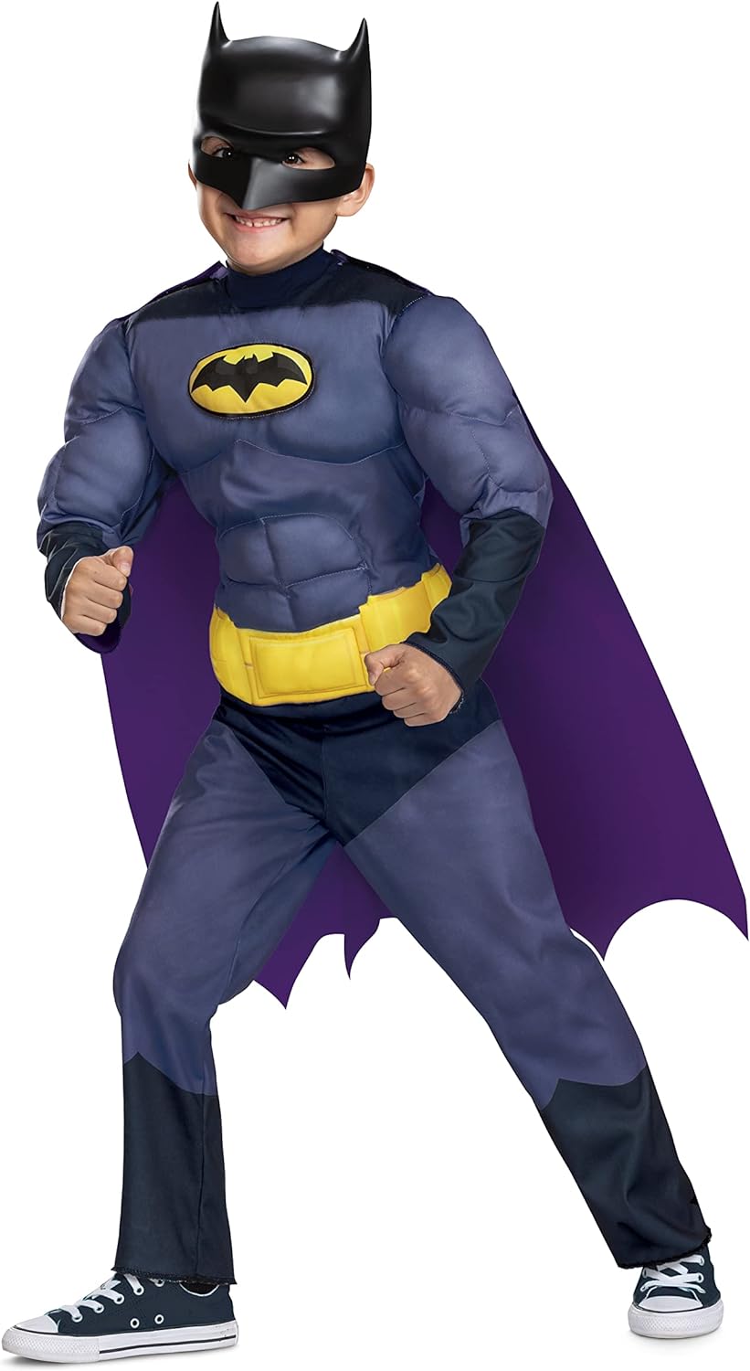Batman Classic Muscle DC Batwheels Fancy Dress Up Halloween Child Costume - Picture 5 of 8