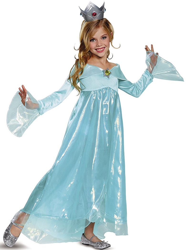 Rosalina Deluxe Nintendo Super Mario Blue Fancy Dress Halloween Child Costume - Picture 3 of 8