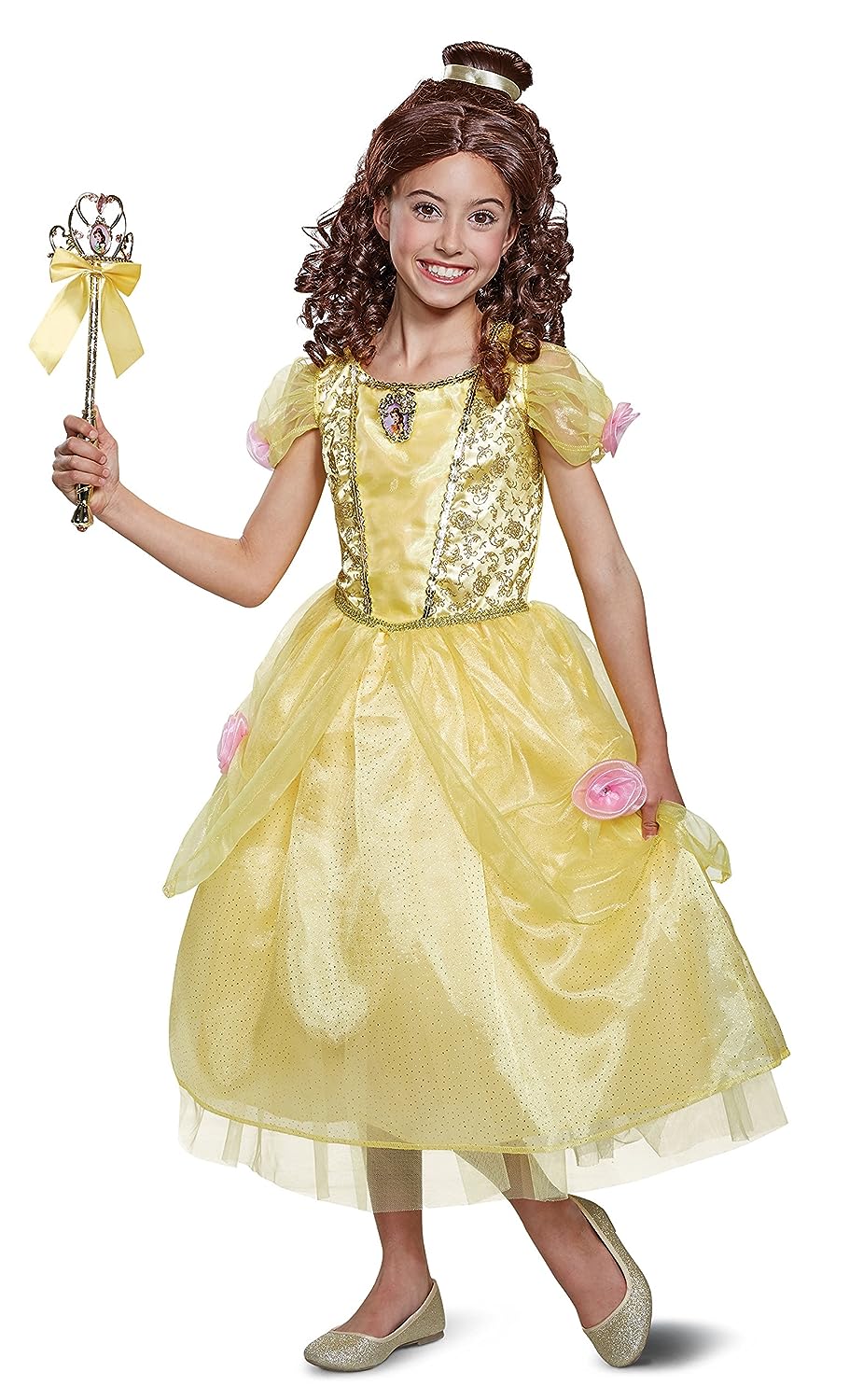 Belle Disney Princess Beauty Beast Fancy Dress Halloween Deluxe Child Costume - Picture 7 of 8