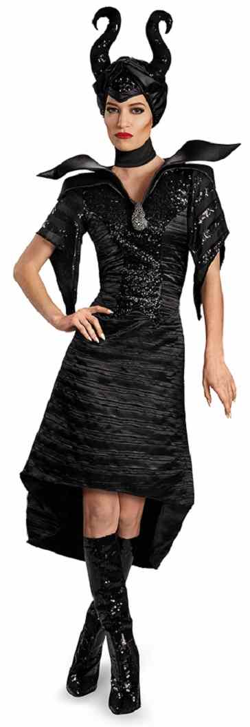 Maleficent Christening Black Gown Glam Disney Halloween Deluxe Adult Costume - Picture 3 of 8