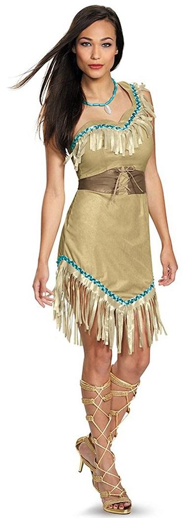 Pocahontas Prestige Disney Native American Fancy Dress Halloween Adult Costume - Picture 3 of 10