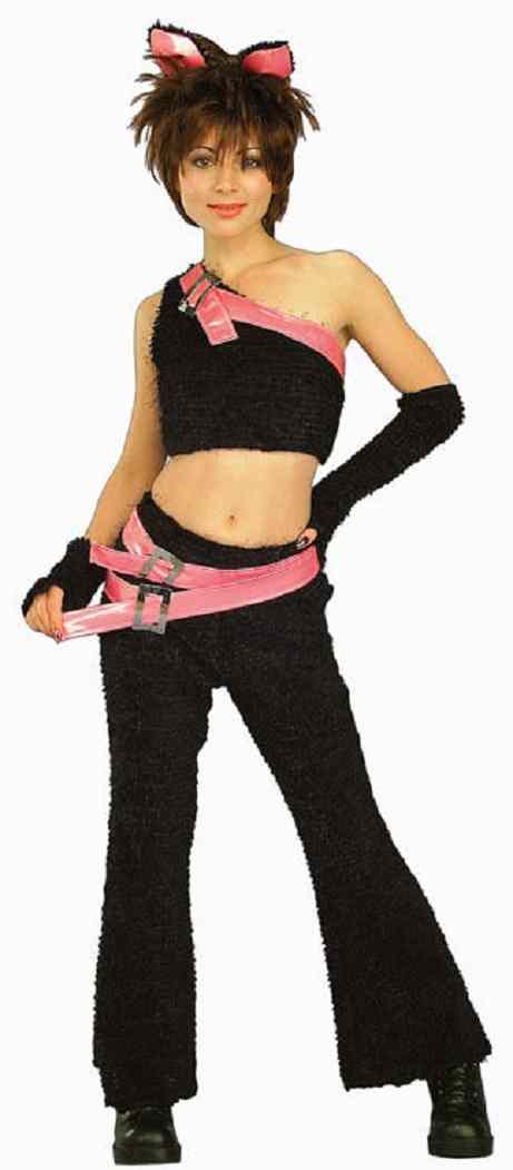 Tough Kitty Black Cat Animal Fancy Dress Up Halloween Teen Sexy Adult Costume