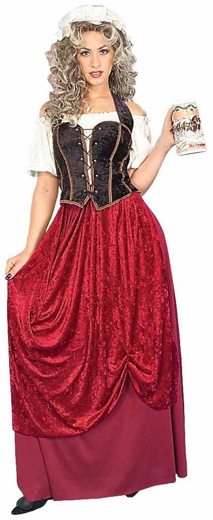 Tavern Wench Medieval Pirate Renaissance Fancy Dress Up Halloween Adult Costume - Picture 1 of 4