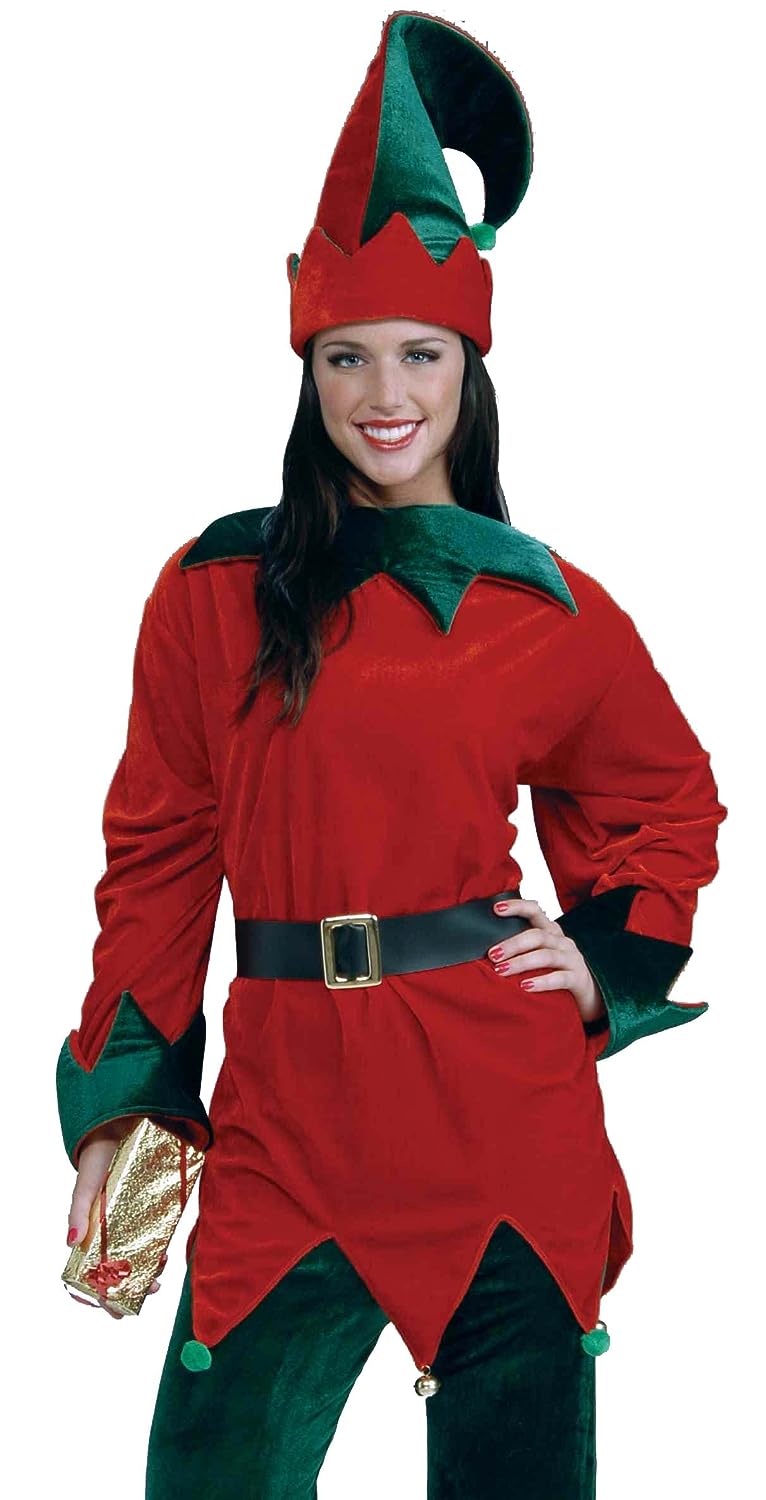 Santa's Helper Set Elf Christmas Holiday Fancy Dress Up Halloween Adult Costume - Bild 1 von 4