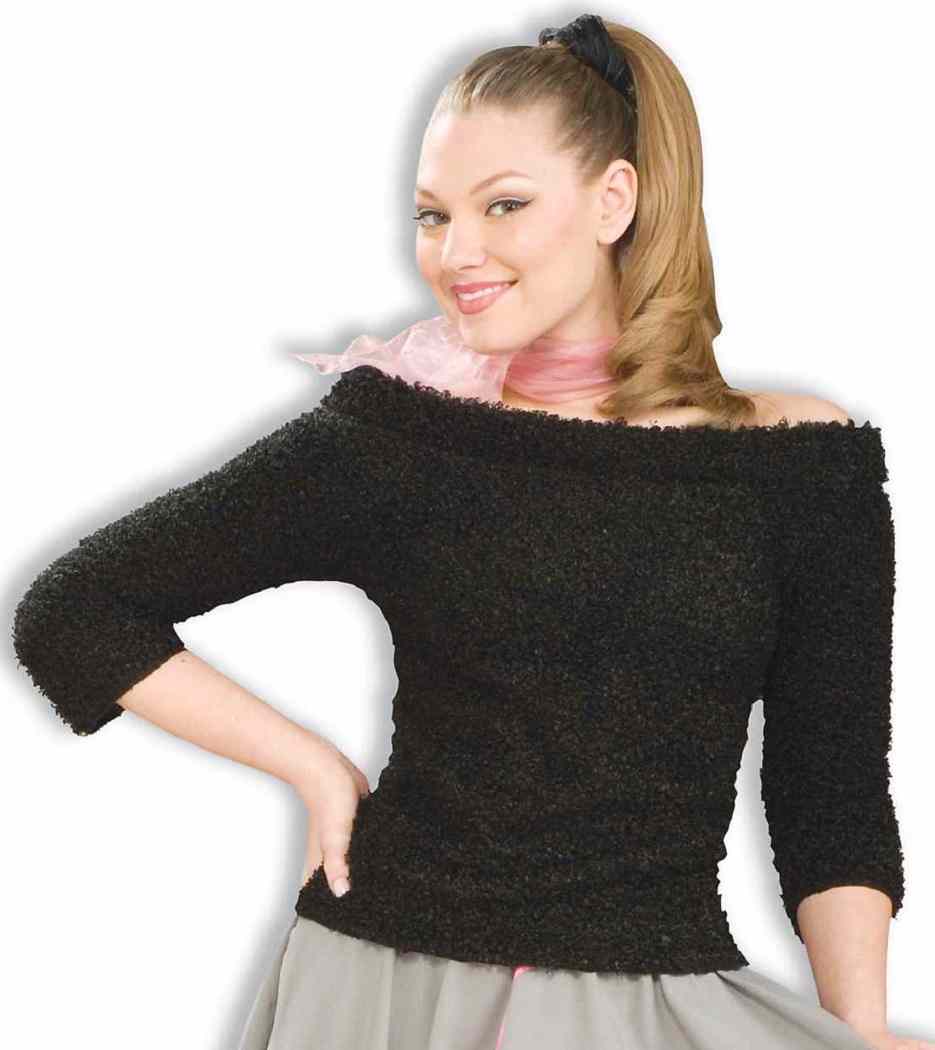 Sock Hop Top 50's Poodle Shirt Fancy Dress Halloween Costume Accessory 2 COLORS - Picture 1 of 6