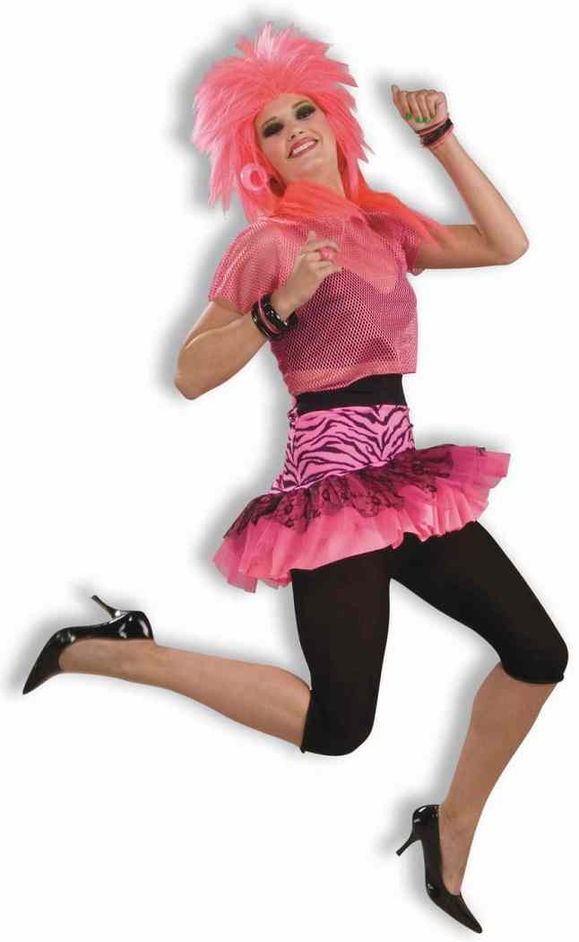 Pop Party Skirt 80's Pink Tutu Rock Star Fancy Dress Halloween Costume Accessory - Picture 3 of 4