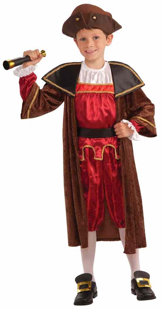 Christopher Columbus Historical Explorer Fancy Dress Up Halloween Child Costume - Picture 3 of 10