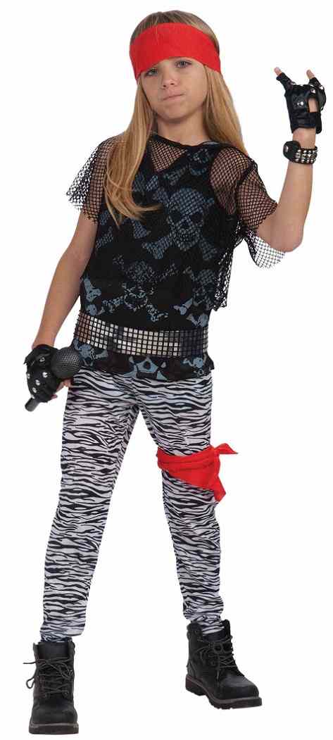 Rock Star Boy 80's Retro Hair Band Poison Fancy Dress Up Halloween Child Costume - Picture 7 of 8