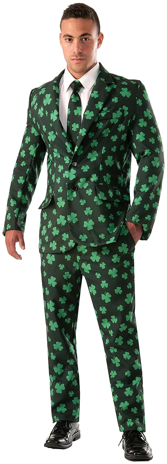Kleeblatt Anzug St. Patricks Day grün Kleeblatt Kostüm Halloween Erwachsenenkostüm - Bild 3 von 4