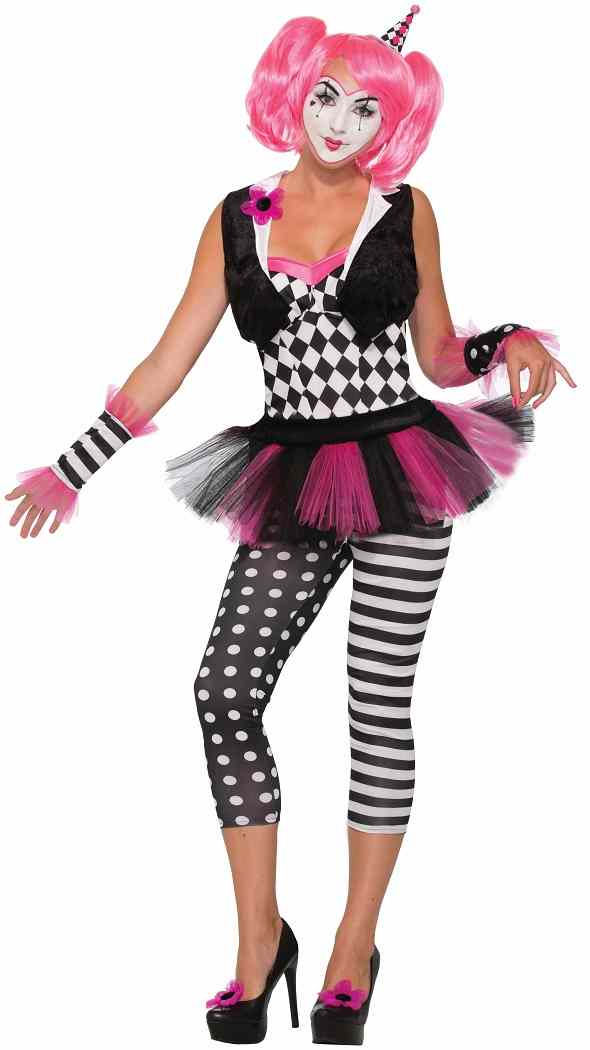 Tricksy Clown Harlequin Circus Carnival Fancy Dress Halloween Sexy Adult Costume - Picture 3 of 6