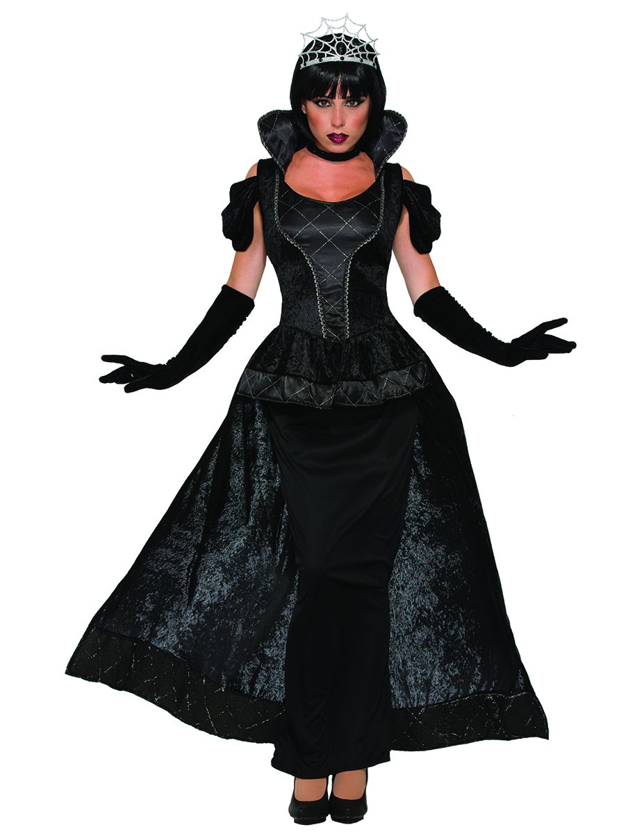 Royal Dark Queen Dark Royalty Gothic Medieval Fancy Dress Halloween Costume - Picture 3 of 6
