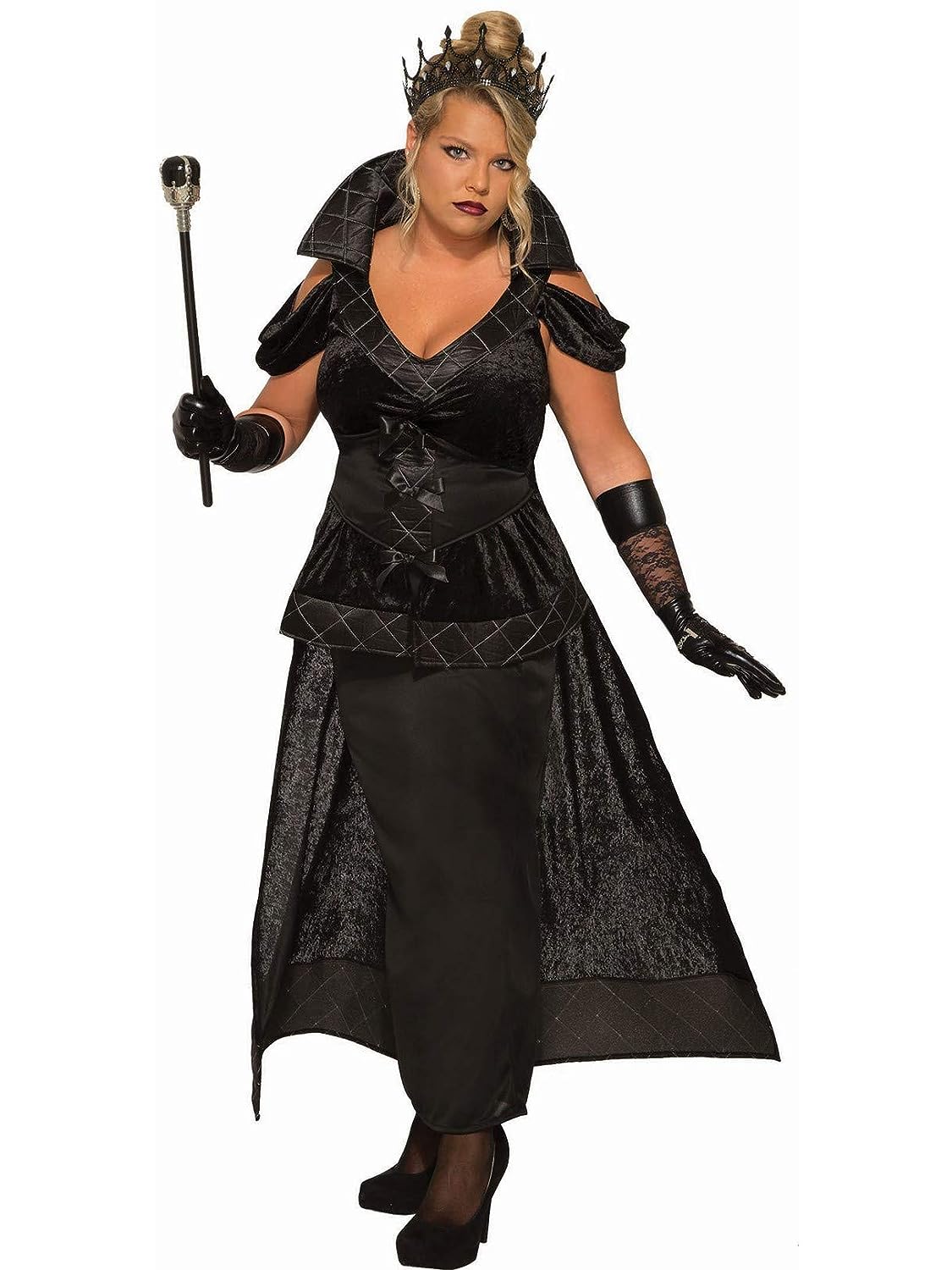 Royal Dark Queen Dark Royalty Gothic Medieval Fancy Dress Halloween Costume - Picture 5 of 6