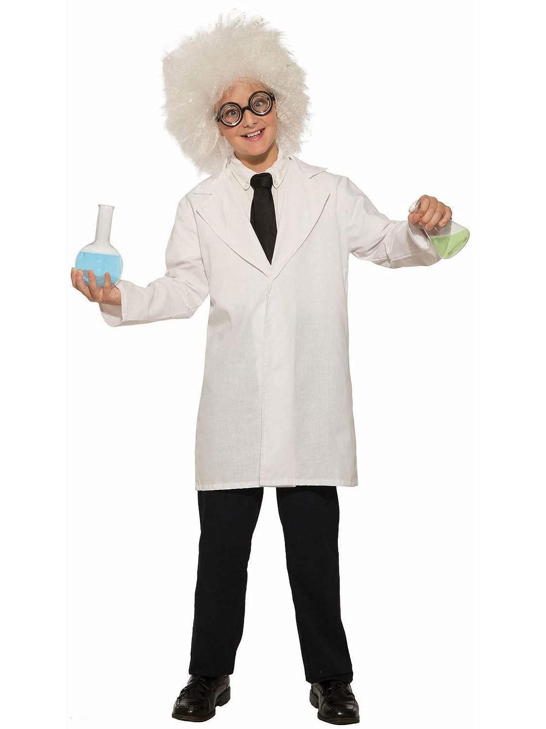 Verrückter Wissenschaftler Laborkittel Arzt Einstein Verkleidung Halloween Kinderkostüm - Bild 1 von 4