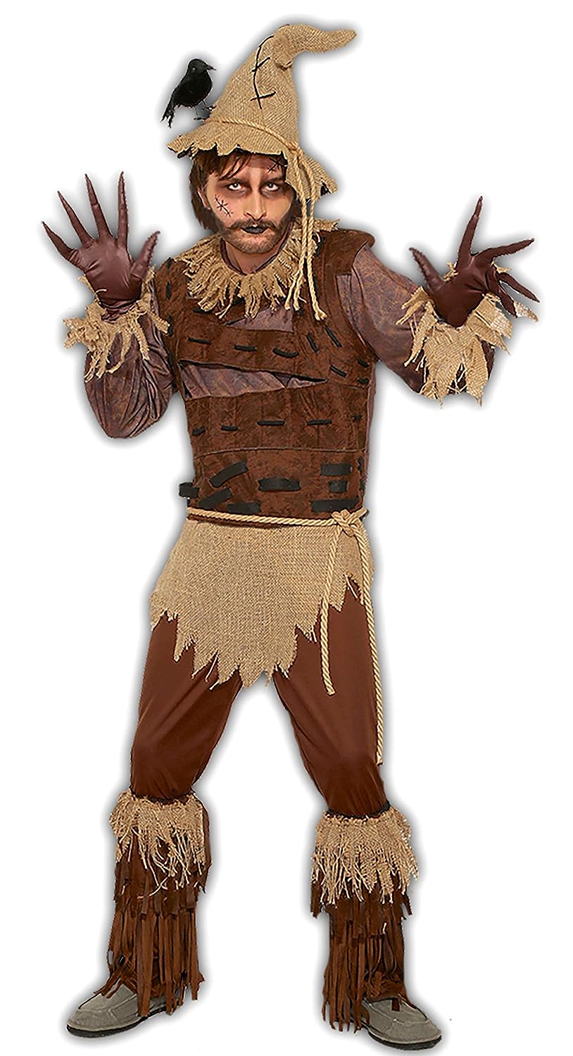 Rustic Scarecrow Scary Monster Fancy Dress Up Halloween Deluxe Adult Costume - Picture 1 of 4