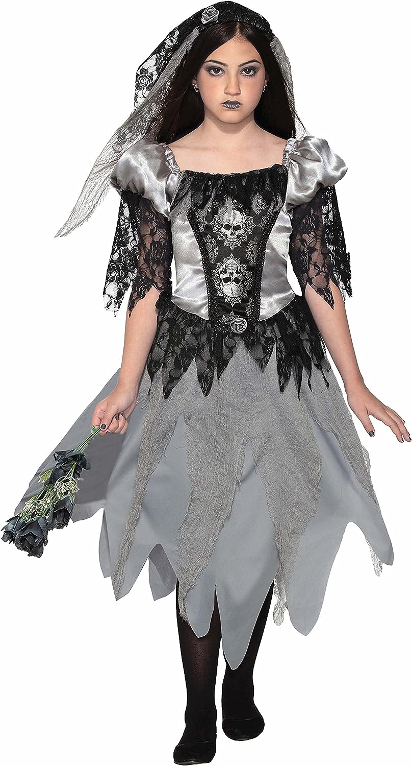 Scary Princess Bride Ghost Zombie Girl Fancy Dress Up Halloween Child Costume - Picture 7 of 10