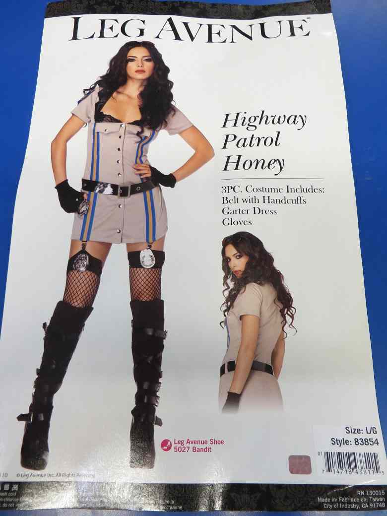 Highway Patrol Honey Police Officer Cop Fancy Dress Halloween Sexy Adult Costume - Picture 7 of 8