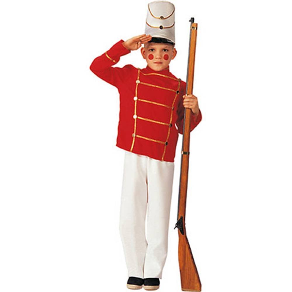 Wooden Soldier Toy Nutcracker Red White Christmas Holiday Dress Up Child Costume
