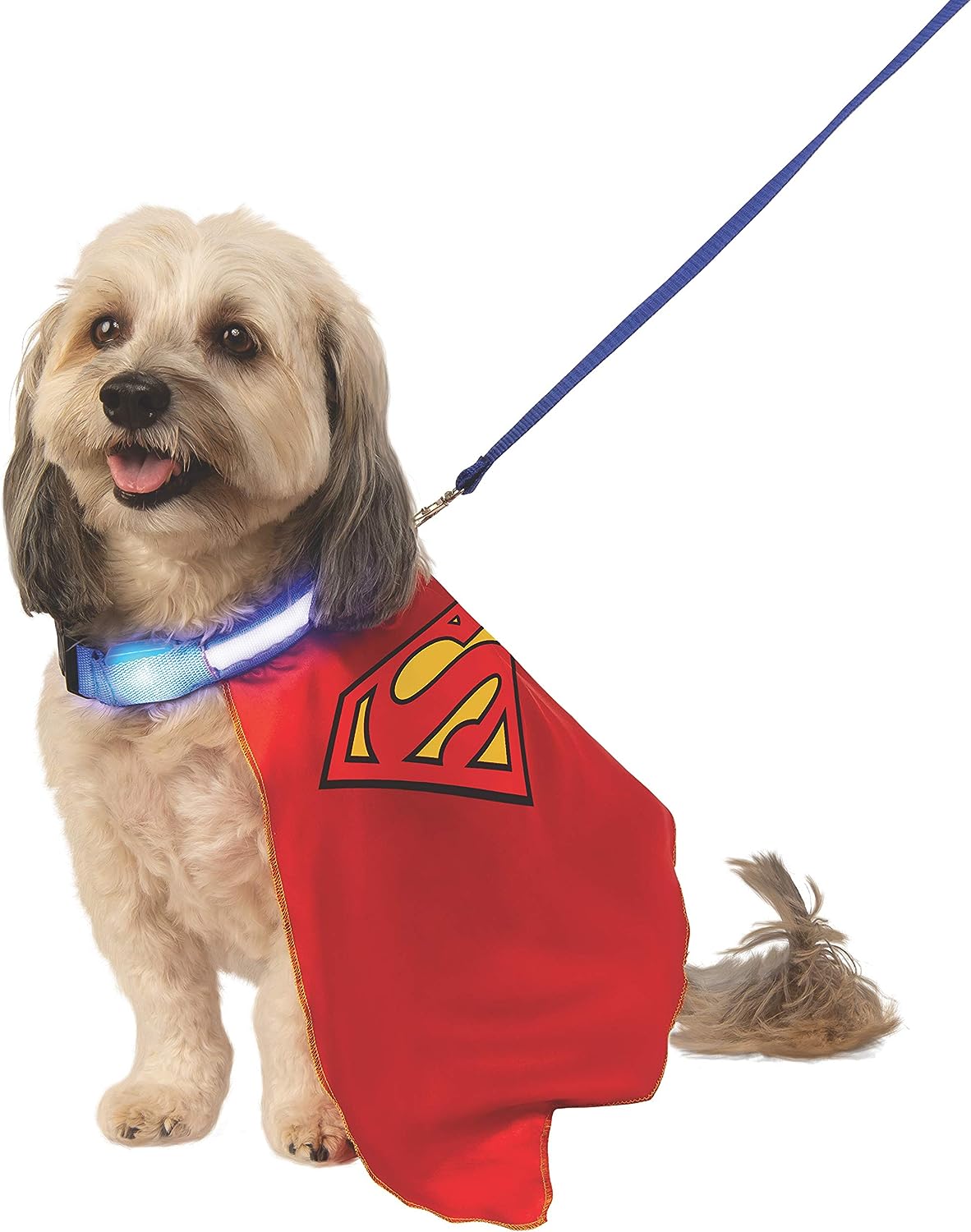 Light-Up Superman Cape DC Superhero Fancy Dress Up Halloween Pet Dog Cat Costume - Picture 5 of 10