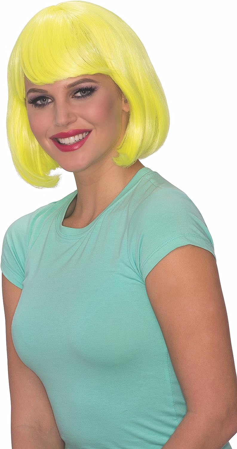 Glow Bob Wig Rave Dance Party Fancy Dress Halloween Costume Accessory 4 COLORS - Picture 3 of 3