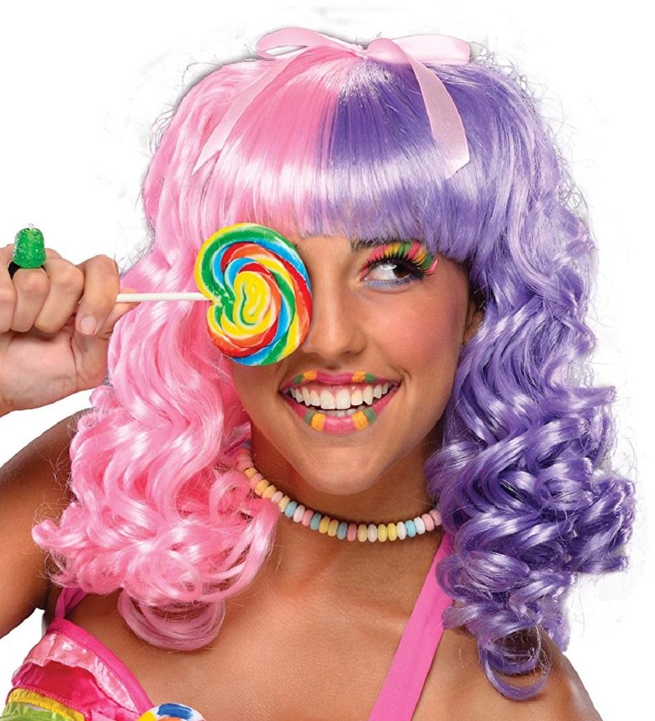Lollipop Wig Candy Girl Fancy Dress Halloween Adult Costume Accessory 2  COLORS | eBay