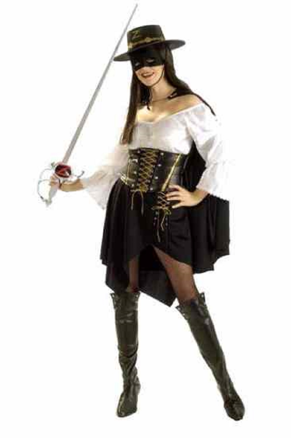 ladies zorro fancy dress Lady Masked Bandit Grand Heritage Up Halloween Adult Costume 100% Silk Wedding Dress